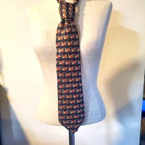 RICHEL ROYAL blue navy, red and Gold 💯 Silk, Tie